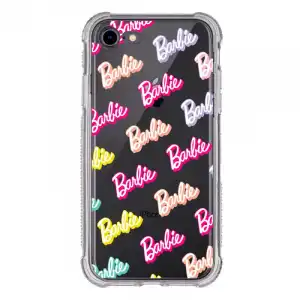 Funda Para Iphone 7 Oficial De Mattel Barbie Logo Patrón Brillantina Reforzada - Barbie