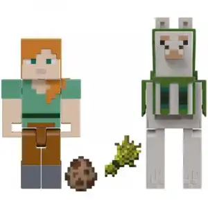 Mattel Minecraft Pack de 2 Figuras Alex y Llama 3.25"