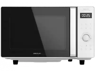 Microondas - Cecotec GrandHeat 2500 Flatbed Touch White, 800 W, 25 l, 8 Funciones, Temporizador, Blanco