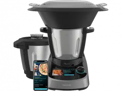 Robot de cocina - Cecotec Mambo Touch con Jarra Habana, 1600W, 3.3 l, 37 Funciones, Wi-Fi, TFT 5”, Negro