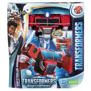 Hasbro Original Transformers Earthspark Figura Cambiador de Giro Optimus Prime y Robby Malto