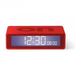 Lexon Flip Travel Reloj Despertador LCD Rojo