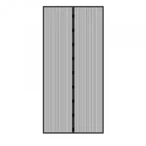 Puerta magnética de mosquitero 100 x 210 cm Negro