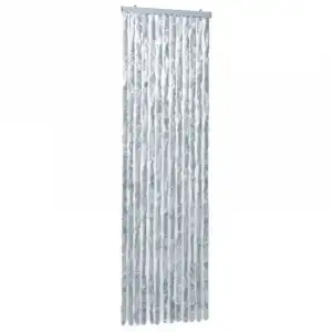 vidaXL Cortina mosquitera de chenilla blanca y gris 56x185 cm