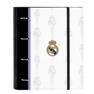 Carpeta De Anillas Real Madrid C.f. Negro Blanco (27 X 32 X 3.5 Cm)