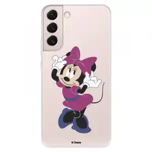 Funda para Samsung Galaxy S22 Oficial de Disney Minnie Rosa - Clásicos Disney