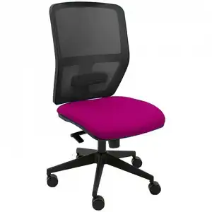 La Silla de Claudia Keempat Ergonómica Giratoria de Escritorio de Malla Negra con Regulador Lumbar Magenta