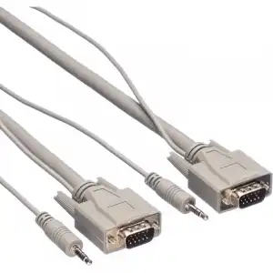 Roline Cable VGA HDB15 Alta Calidad con Jack 3.5 Macho/Macho 15m Gris