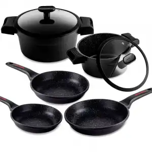 Fagor Alutherm Batería Cocina Inducción 7 Piezas, Antiadherente Sin Pfoa, Aluminio Fundido, Cazuelas