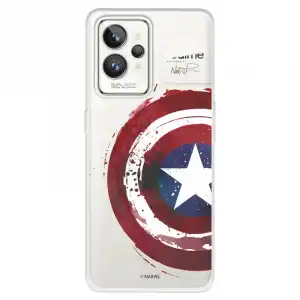 Funda Oficial de Marvel Capitán América Escudo Transparente para Realme GT2 Pro