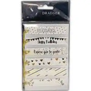 Pack con 6 etiquetas para regalo Hallmark Black&Gold