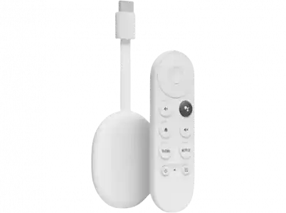 Reproductor multimedia - Chromecast con Google TV (4K), HDMI, Mando control por voz, Nieve