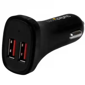 StarTech Cargador de Coche USB de Dos Puertos 24W/4.8A Negro