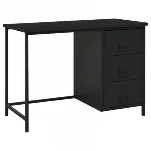 VidaXL Escritorio Industrial con Cajones Acero Negro 105x52x75cm
