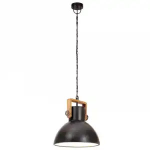 vidaXL Lámpara colgante industrial redonda 25 W negro 30 cm E27