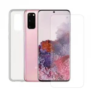 Contact Pack Funda TPU Transparente + Protector Cristal Templado para Samsung Galaxy S20