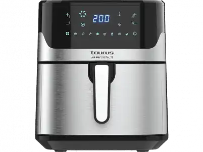 Freidora de aire - Taurus AF1600XD, Potencia 1600 W, Capacidad 6,5 L, Gris