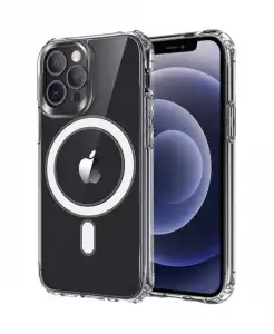 Funda 4-ok Magnet circle QI Transparente para iPhone 14 Pro