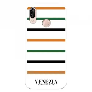 Funda Para Huawei P20 Lite Del Venezia Fondo Blanco Rayas - Licencia Oficial Venezia Football Club