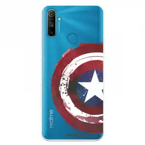 Funda Para Realme C3 Oficial De Marvel Capitán América Escudo Transparente - Marvel