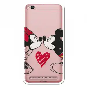Funda Para Xiaomi Redmi 5a Oficial De Disney Mickey Y Minnie Beso - Clásicos Disney