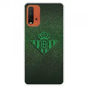 Funda Para Xiaomi Redmi 9t Del Betis Escudo Verde Fondo Trama - Licencia Oficial Real Betis Balompié