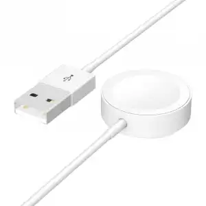 Ksix Oslo Cargador de Repuesto con Base de Carga Inalámbrica/Magnética para Smartwatch USB-A Blanco