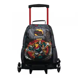 Mochila Escolar Totto Grande 3 Ruedas Kazumi Gris