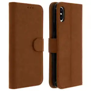 Avizar Funda Libro Marrón para iPhone XS Max