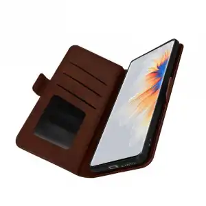Avizar Funda Tarjetero Doble Cierre Magnético con Soporte de Vídeo Marrón para Xiaomi Mi Mix 4