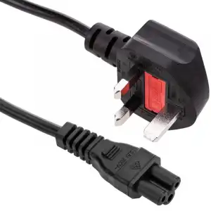 Bematik Cable Eléctrico British Standard BS-1363-1 a IEC-60320-C5 Macho/Hembra 1.8m Negro