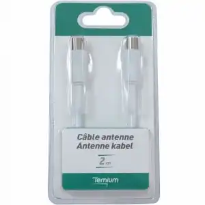 Cable de antena coaxial Temium Blanco 2 m