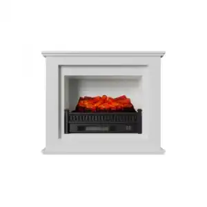 Chimenea Eléctrica Kit Marco Blanco Y Calefactor Decorativo 2000w Kekai Bairon 90x30x75 Cm