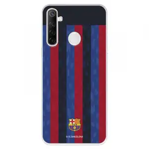 Funda Para Realme 6i Del Fc Barcelona Fondo Rayas Verticales - Licencia Oficial Fc Barcelona