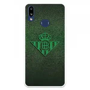 Funda Para Samsung Galaxy A10s Del Betis Escudo Verde Fondo Trama - Licencia Oficial Real Betis Balompié