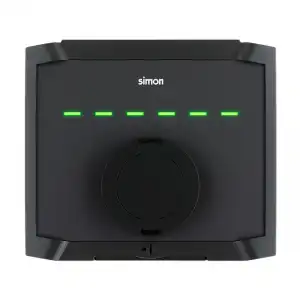 SIMON - Cargador Vehículo Pared Base T2 22kW Trifásico + Automático y Diferencial.