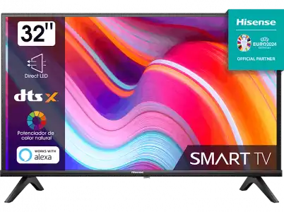 TV LED 32'' - Hisense 32A4K Smart HD, Modo juego, deportes IA, DTS Compartir en el televisor