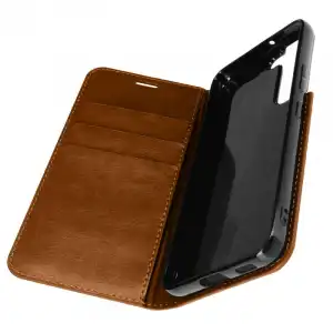 Avizar Funda de Piel con Tarjetero y Soporte de Vídeo Camel para Samsung Galaxy S22