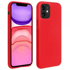 Avizar Funda de Silicona Semirrígida Mate Suave Roja para iPhone 11