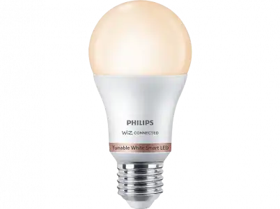 Bombilla inteligente - Philips Smart LED, 8W (Eq. 60W) A60 E27, Luz Blanca de Cálida Fría, WiFi, Con tecnología SpaceSense
