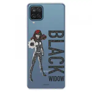 Funda Oficial de Marvel Black Widow Punch Transparente para Samsung Galaxy A12