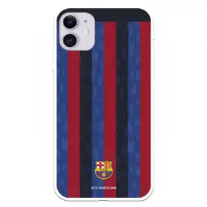 Funda para iPhone 11 del Fc Barcelona Fondo Rayas Verticales - Licencia Oficial Fc Barcelona