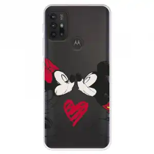 Funda Para Motorola Moto G30 Oficial De Disney Mickey Y Minnie Beso - Clásicos Disney