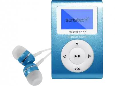 Reproductor MP3 - Sunstech Dedalo III, 8GB, 4h Autonomía, Radio FM, Azul