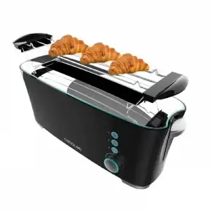 Cecotec Toast&Taste Extra B Tostador 1 Rebanada Larga, Elevación Panecillos y Descongela Negro