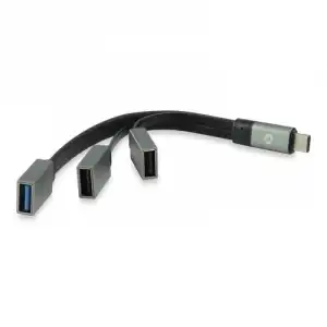 Conceptronic Hub USB-C a USB 3.0 + 2 USB OTG Gris