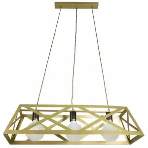 Fabrilamp Melli Lámpara Colgante Rectangular 3xE27 Dorado