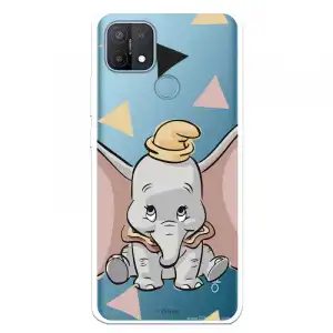 Funda Para Oppo A15 Oficial De Disney Dumbo Silueta Transparente Dumbo