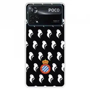 Funda Para Xiaomi Poco X4 Pro Del Escudo Patron Fondo Negro - Licencia Oficial Rcd Espanyol