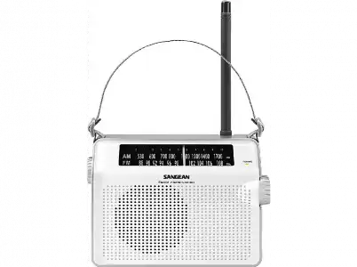 Radio portátil - Sangean PR-D6, Analógica, FM/AM, Blanco